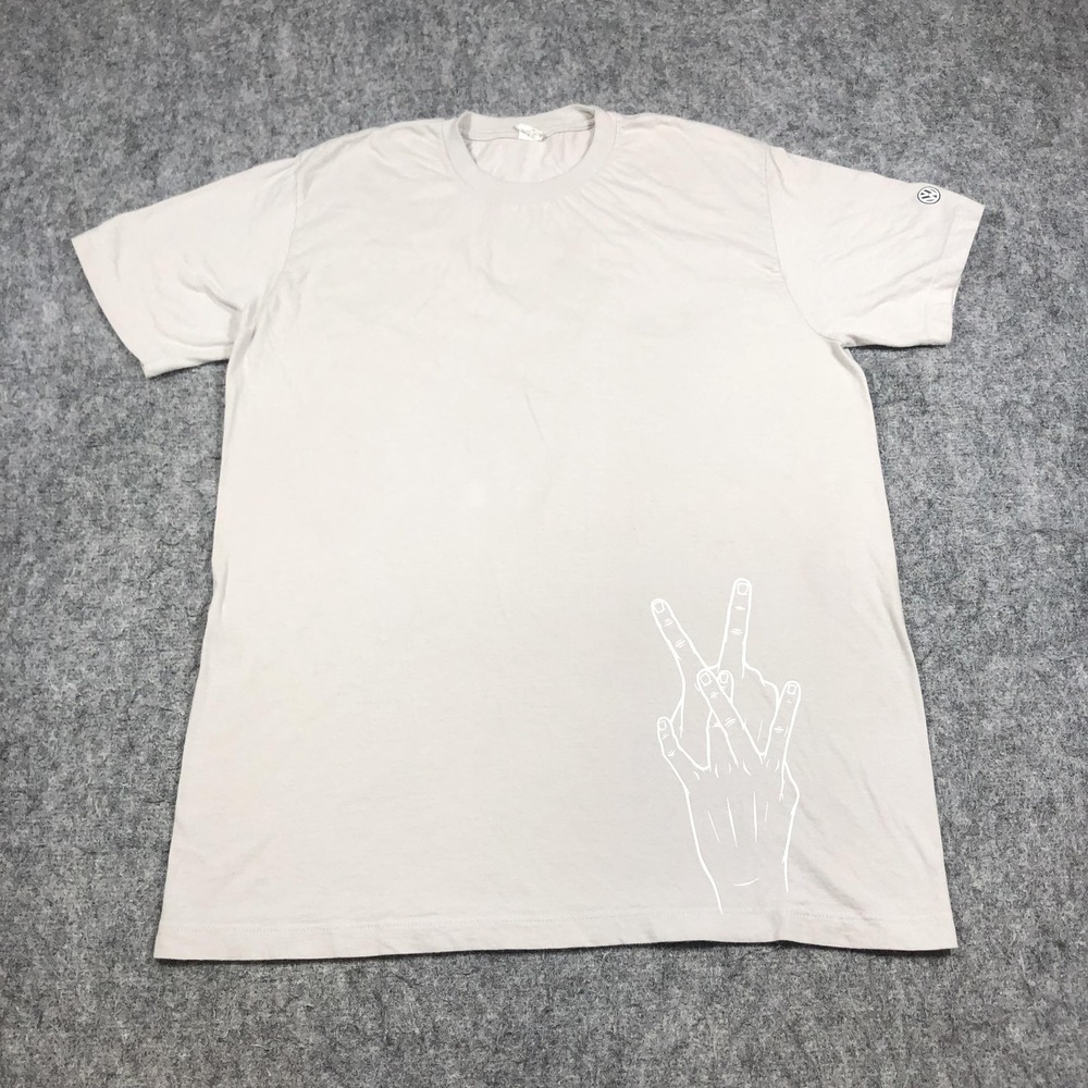 Pacific Volkswagen Shirt Mens L Gray Peace Hand Graphic Tee Car Auto Logo